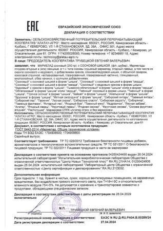 Мармелад сосновый с шишкой ЁЛОЧКА, 90гр